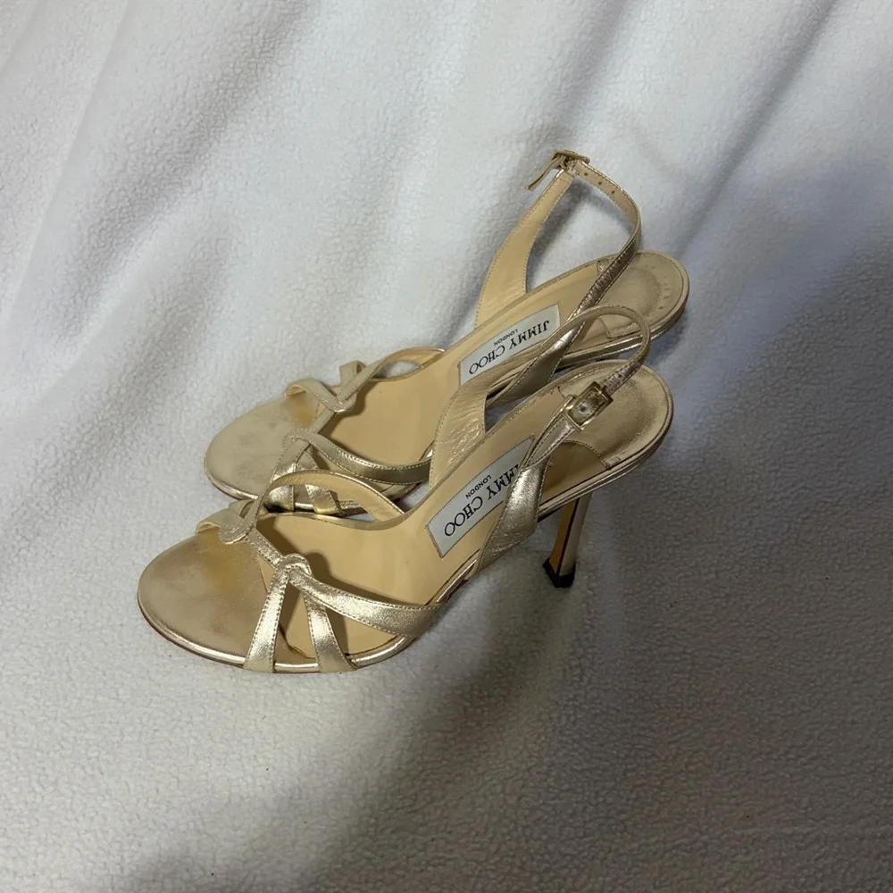 Jimmy Choo Elegant Gold Heels - Picture 7 of 7